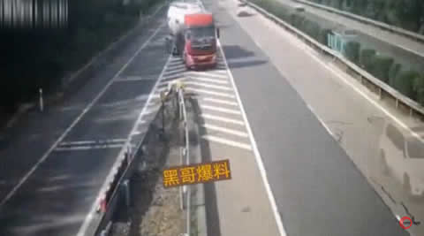 Tanker truck missed their exit and makes a U-turn on the highway