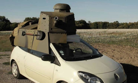 Car with turret