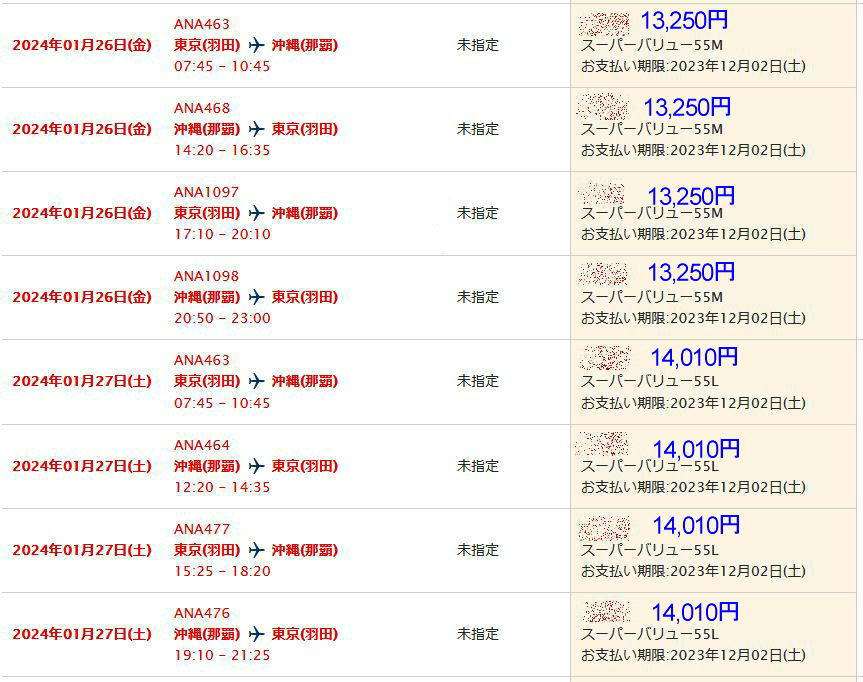 SFC修行2024 ☆準備編☆ 羽田～那覇34回(17往復) 総額449,980円 購入