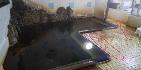 浴場内 別角度(トド寝)