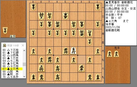 67手目46角