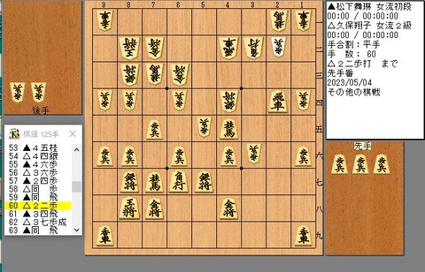 ６０手目２２歩打ち