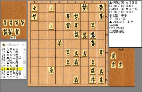 １０３手目２４桂打ち