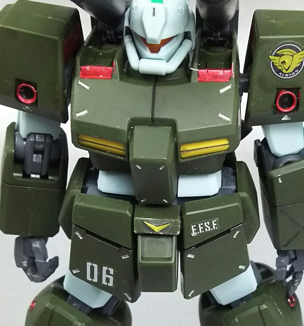 Hguc ジムキャノン 部分塗装編 シルバースミ入れで情報量増やしました 少しやかましいかな 蔦屋 つたや のプラモブログ