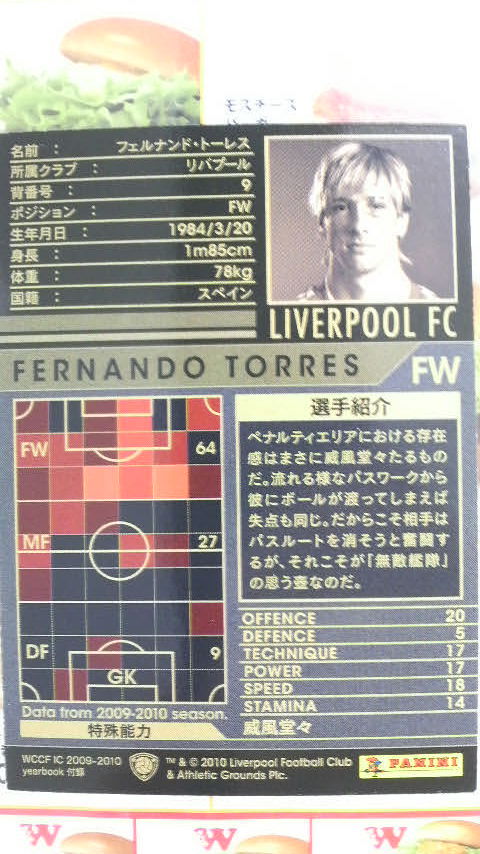 Wccf Yearbook 付録 F トーレス Wccf Tuttiのほぼ鹿島とwccf とラーメン の話