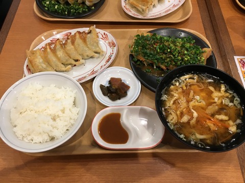 青源 焼餃子とネギ味噌焼餃子