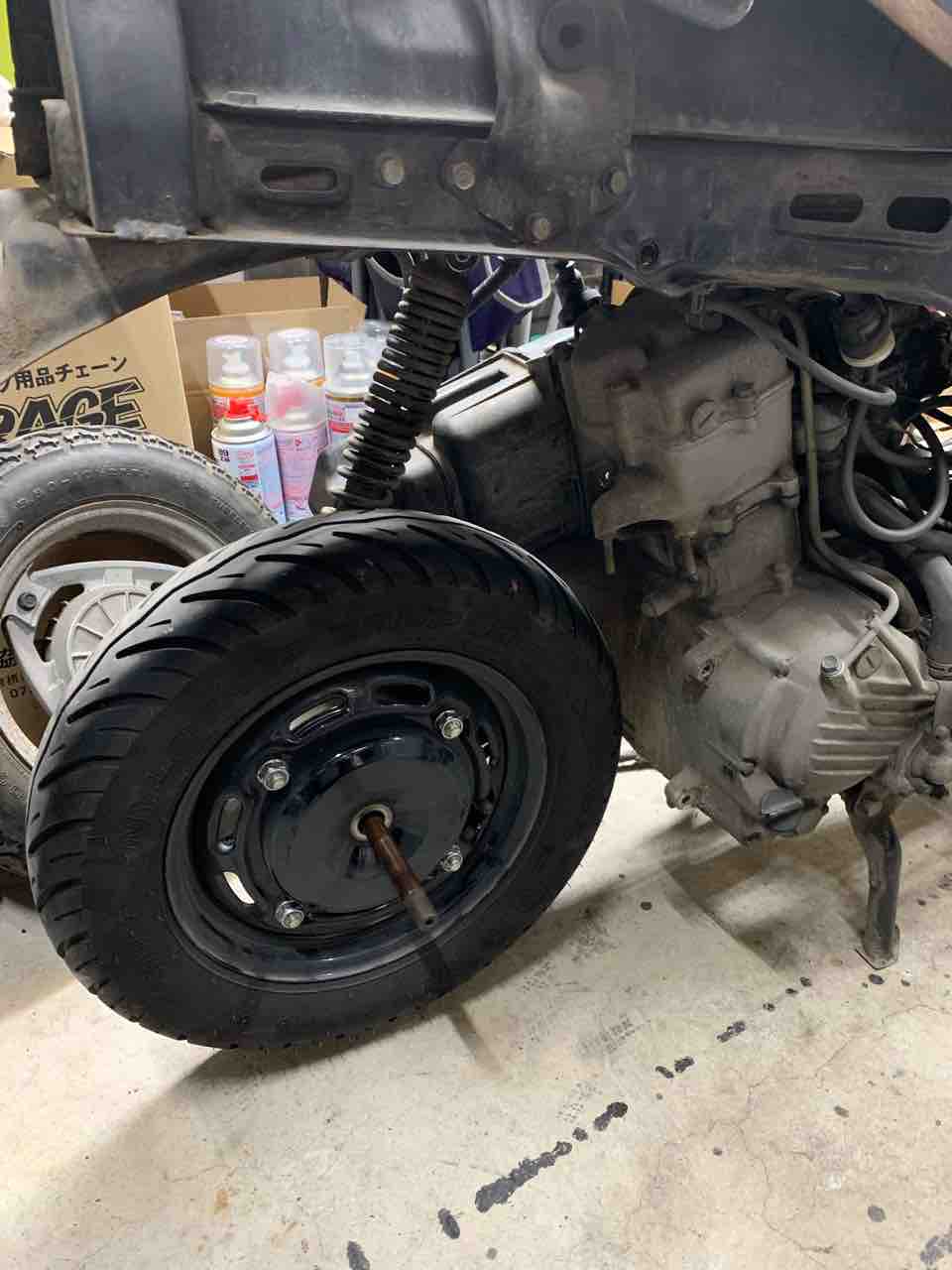ジョーカースペーシーjf03流用 　キムコトップボーイ50 ホイール前後セット ジョーカースペーシーjf03流用 キムコトップボーイ50 ホイール
