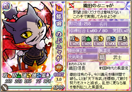 ２月２２日 ８周年 強化報告 のぶニャがの野望ブログ 生涯猫一筋