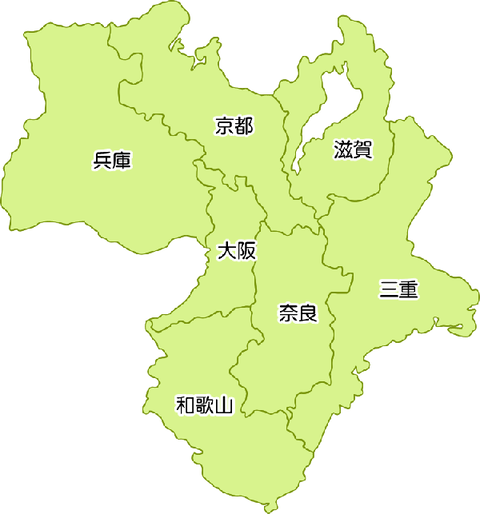 近畿地方の地図