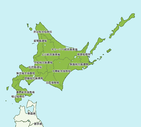 北海道地方の地図