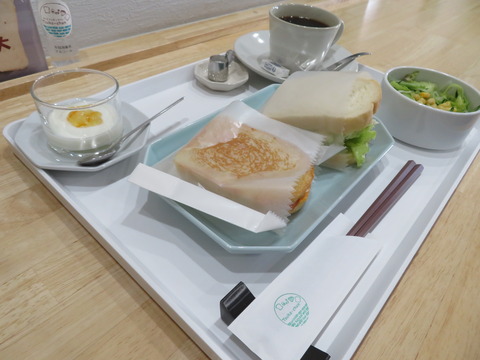 モーニングセット[コンビ]サンド(ポテサラ)＆HOTサンド(ハムチーズ)