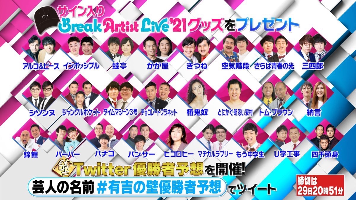 有吉の壁優勝者予想 21年12月29日 水 ツイ速まとめ