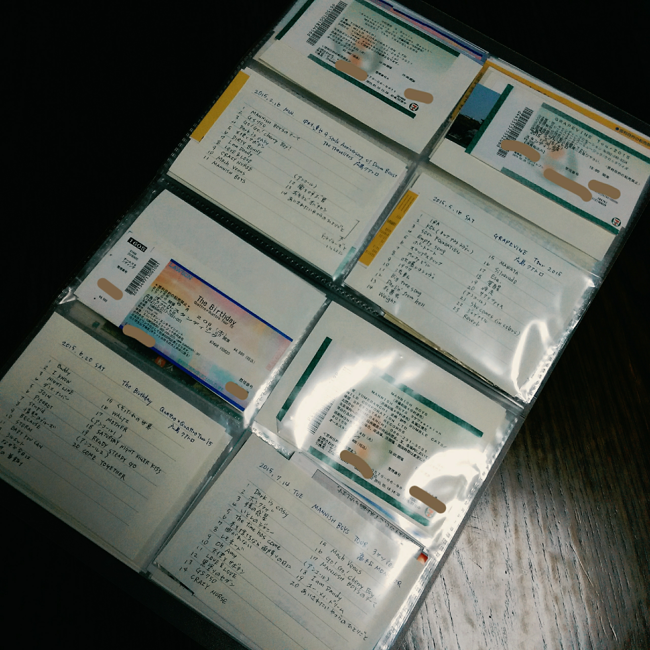 チケットの収納 月のひとりごと