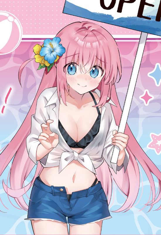 『ぼっち・ざ・ろっく!』のはまじあき先生、エッチすぎる格好のひとりちゃんを描く！このおっぱいで陰キャは無理でしょ