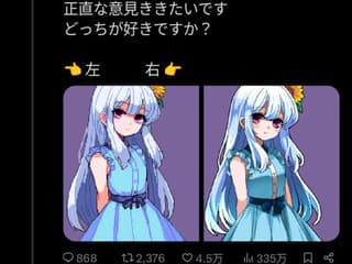 【悲報】ゲームクリエイター「どっちの立ち絵が好きですか？」→片方が圧倒的得票→クリエイター「そっちはAIです……」