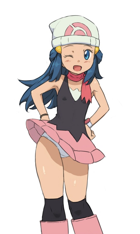 【画像】ポケモンのヒカリさん、スカートが短すぎてはみ出してしまうｗｗｗ