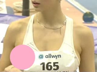 【エロ注意】女子走幅跳び選手、1人だけおっぱいがデカすぎた結果・・・（動画あり）