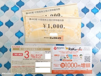 「ビックカメラ」と「コジマ」と「壱番屋」と「ミルボン」から株主優待が到着！