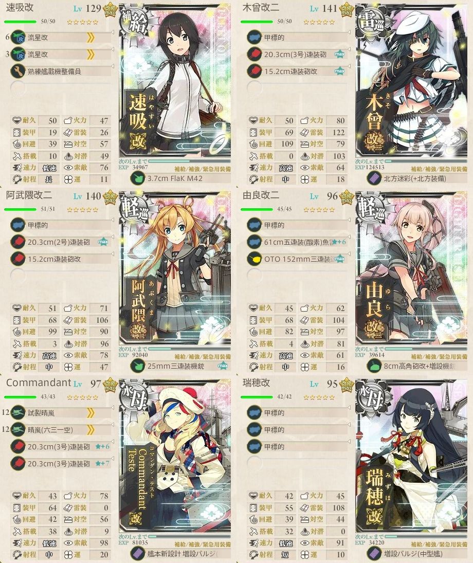 艦これ 3 5準下 速吸 水母2 軽巡2 雷巡1 18 1 Type 1026