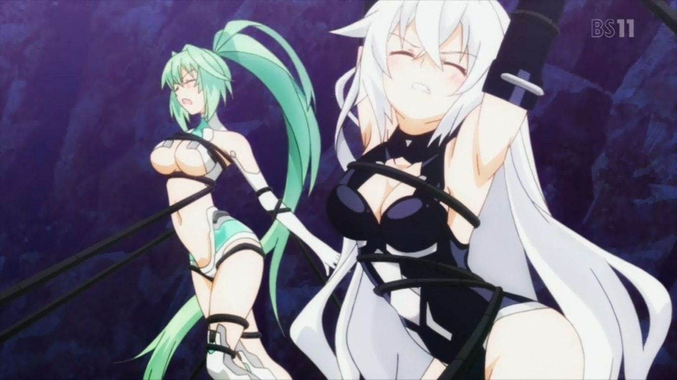 パープルハート グリーンハート ブラックハート ホワイトハート 超次元ゲイム ネプテューヌ 第3話 アニメヒロインのピンチに萌える