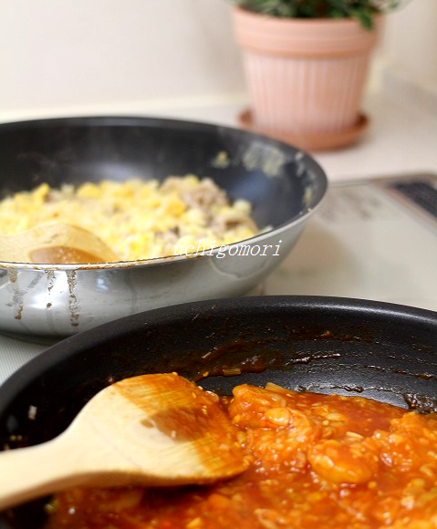 チャーハン&エビチリ