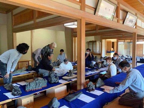 都美術館、日本の水石展審査！ : 雨竹 盆栽 水石 便り