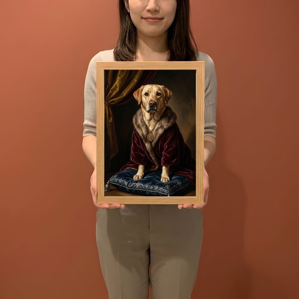 ラブラドールレトリバーのルネサンス肖像画額装プリントができました