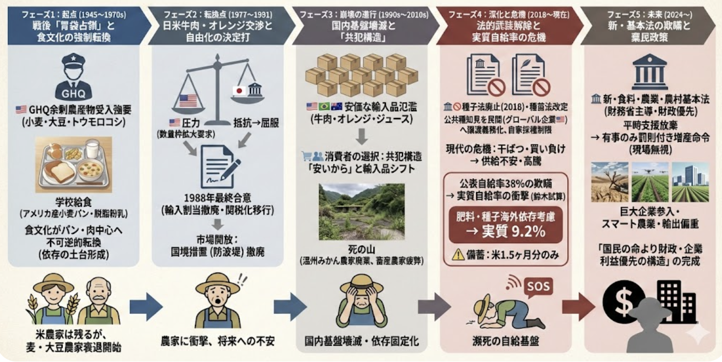 飼料自給率2割は考慮されていますが、肥料はほぼ0%、野菜の種は1割