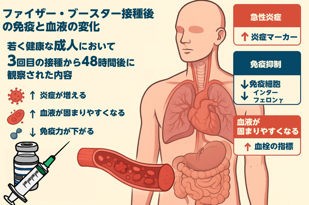  mRNA COVID-19ワクチンブースター接種の影響：免疫・炎症・凝固異常の詳細分析