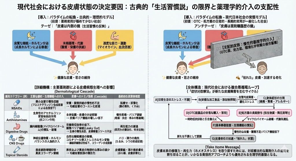 薬剤層による皮膚老化の視覚例