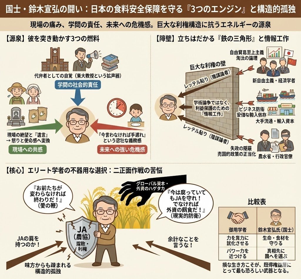 鈴木宣弘氏の構造的孤独と人間性：エリート学者の不器用な選択