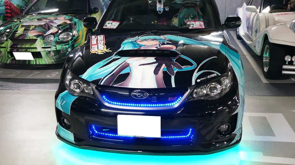 Mikutiさん スバル インプレッサ Vocaloid初音ミク レーシングミク11 仕様 痛車洗車 秋葉原ｕｄｘ駐車場バイク カーウオッシュ 秋葉原駅前で自動車 バイク洗車いたします