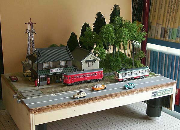 【ミニジオラマ】路面電車用、併用軌道⑦⑨　ハンドメイドジオラマ　鉄道模型 ミニジオラマ】路面電車用、併用軌道⑧ ハンドメイドジオラマ
