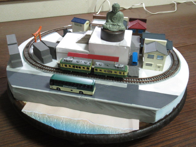 安麻呂出品【No.37】Nゲージ　ジオラマ Nゲージ ジオラマ 繁華街と鉄道線 完成 | ミニチュア時々いち