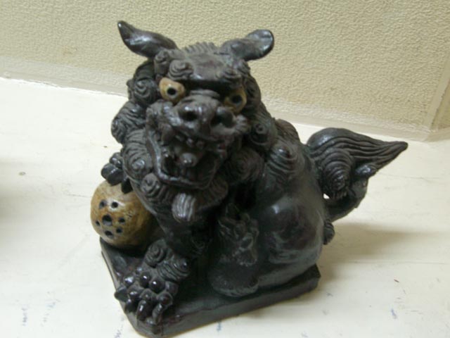 島常賀作　壺屋焼　面シーサー 島 常賀作 シーサー 島常賀作 壺屋焼 面シーサー 島袋 常栄