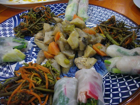 筑前煮(ちくぜんに)、生春巻き