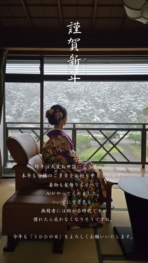 白　和風　年賀　正月　謹賀新年　挨拶　Instagramのストーリー