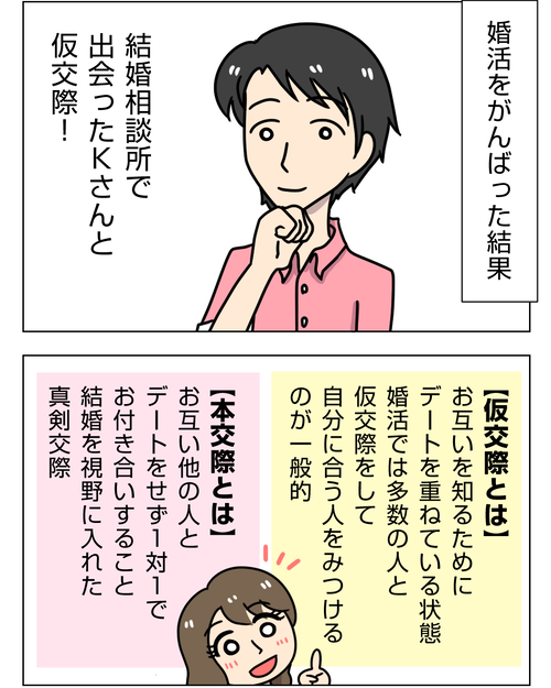 【婚活で出会った彼が豹変】3話「結婚相談所で1人、街コンで1人と仮交際になってドキドキ!」【婚活漫画】3_2_2
