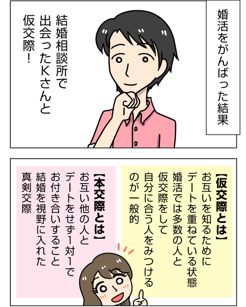 【婚活で出会った彼が豹変】3話「結婚相談所で1人、街コンで1人と仮交際になってドキドキ！」【婚活漫画】3_2_2