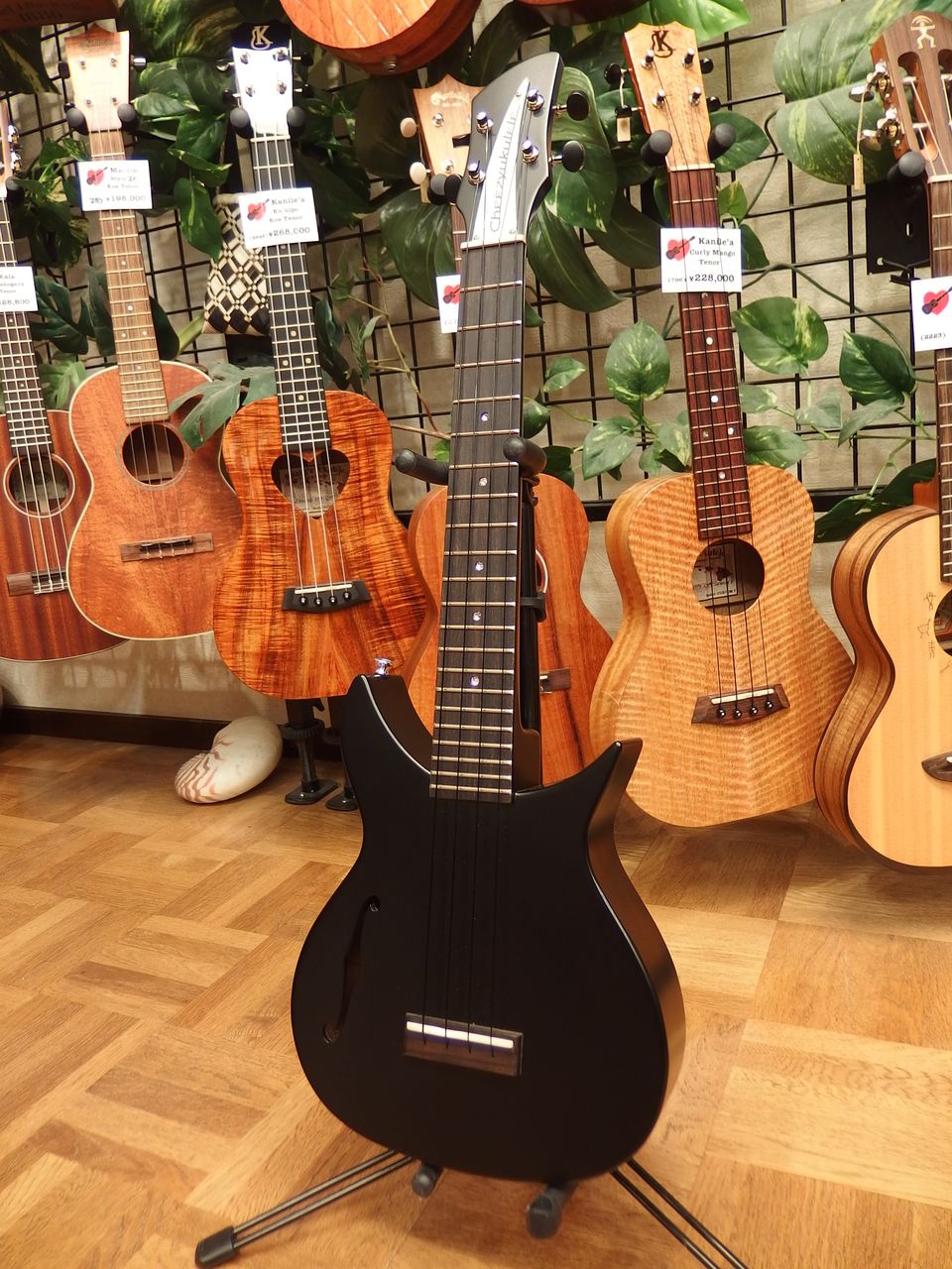 Cheezy 325 Black Rickenbacker Style Mahogany Tenor W Mike ウクレレに囲まれて Ukulele Mania スタッフのブログ Cheezy 325 Black Rickenbacker Style Mahogany Tenor W Mike ウクレレに囲まれて Ukulele Mania スタッフのブログ