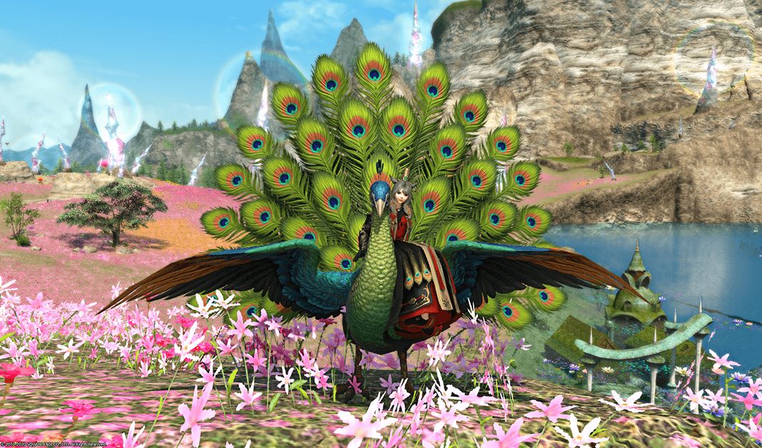 Ff14 2月4日のパッチ5 1にて中国版ff14に孔雀をモチーフにした装備と孔雀マウント 王孔雀 が実装 画像有 馬鳥速報