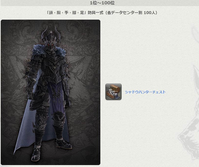 Ff14 ザ フィースト シーズン19 のランキング報酬装備が公開 シーズン18のランキング報酬は シャドウハンター 装備と判明 馬鳥速報