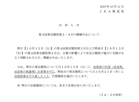 東京中止