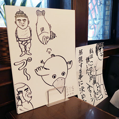こいちゃん個展と 丸福珈琲店 ネタの直筆イラストを購入 Nority と下町のうまやすグルメ こいちゃん個展と 丸福珈琲店 ネタの直筆イラストを購入 Nority と下町のうまやすグルメ