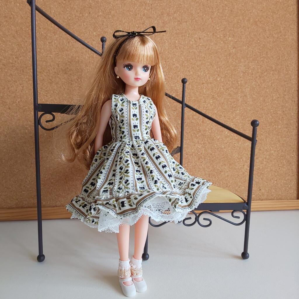 サマーノースリーブワンピース リカちゃん ブライス兼用サイズ ジャスミン オオカミの小部屋