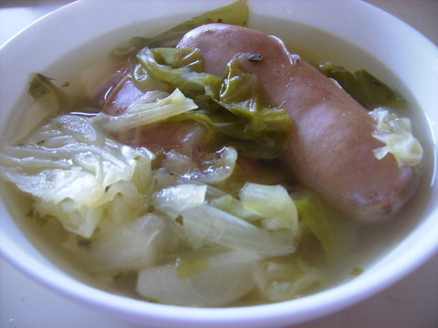 【料理】新キャベツで具沢山スープを作った