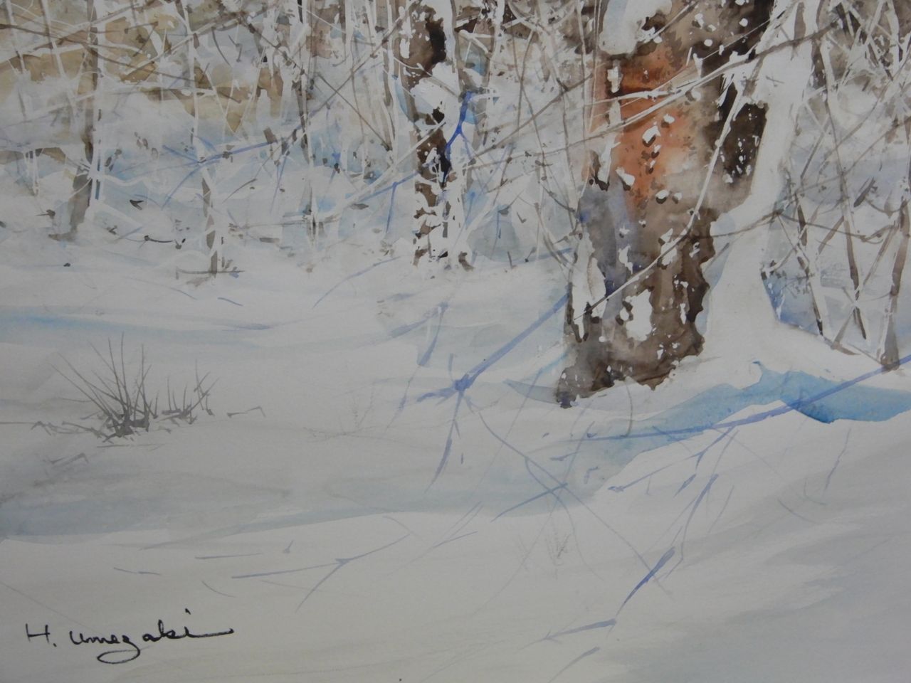 雪景色を描きました 梅崎秀夫の水彩画人生