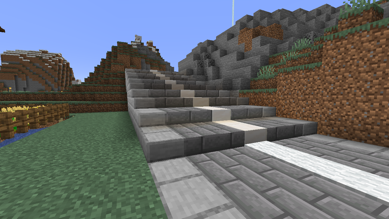 山道を行けば うみどりのいまさらマイクラ街づくり