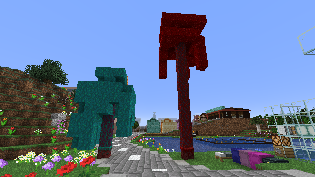 この木なんの木ネザーの木 うみどりのいまさらマイクラ街づくり