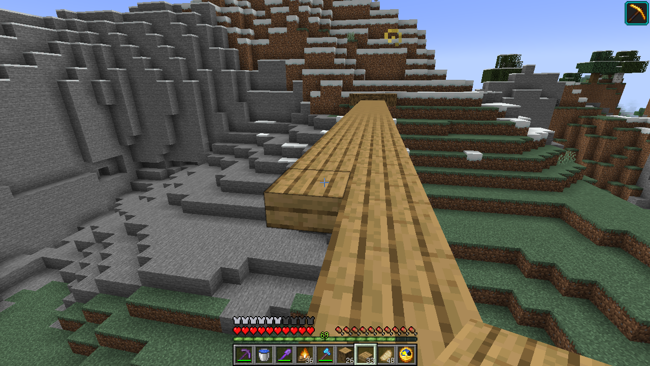 街を見下ろす展望台 ２ 登山道を歩く うみどりのいまさらマイクラ街づくり